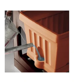 Coltivazione E Cura-Bama Set 3 fioriere con carrello terracotta 80x74x73 cm