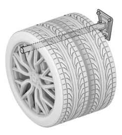 Lampa Pneumatici|Set 2 ganci porta gomme e cerchioni da parete richiudibili - 15969