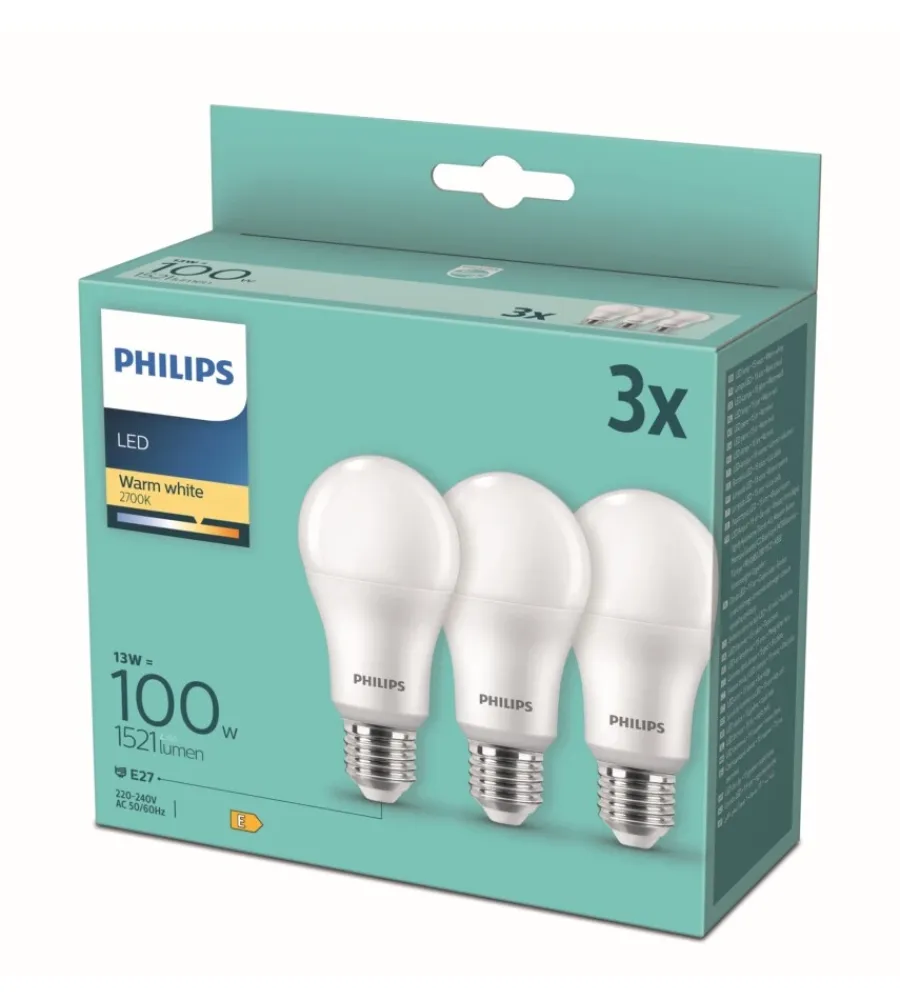 Lampadine-Philips Set 3 lampadine led 13w