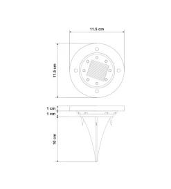 Illuminazione Per Esterno- Set 4 luci solare segnapassi a led con sensore - 10 lumen - 1.2 v