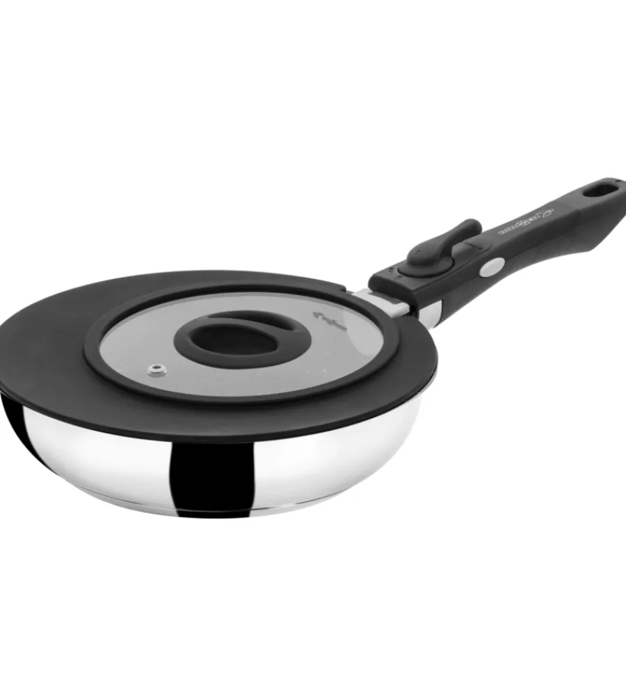 Campeggio-Brunner Set 2 padelle da campeggio "academy double pan ø 22/20" con coperchio e manico staccabile