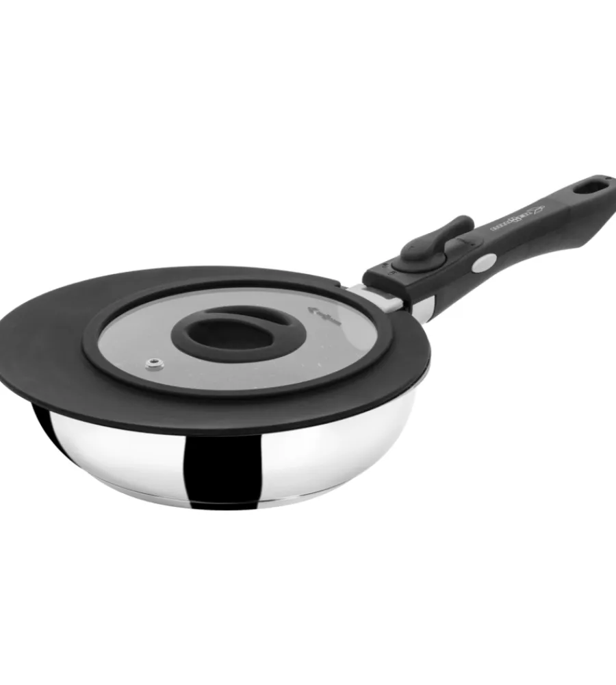 Campeggio-Brunner Set 2 padelle da campeggio "academy double pan ø 22/20" con coperchio e manico staccabile