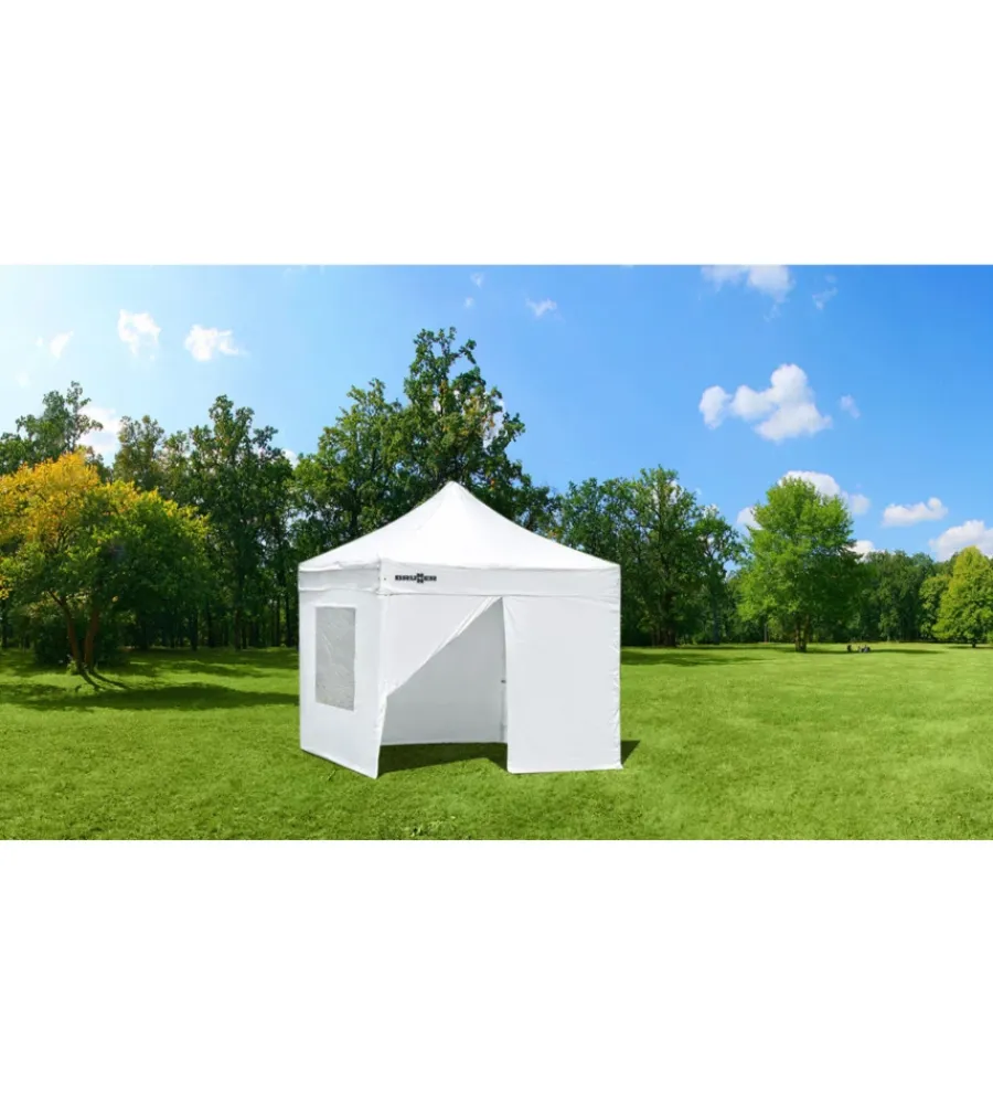 Brunner Campeggio|Set 4 pareti laterali per gazebo da campeggio "zebo enjoy 2.0 e zebò enjoy pro bianco" in poliestere bianco 3x4,5 m