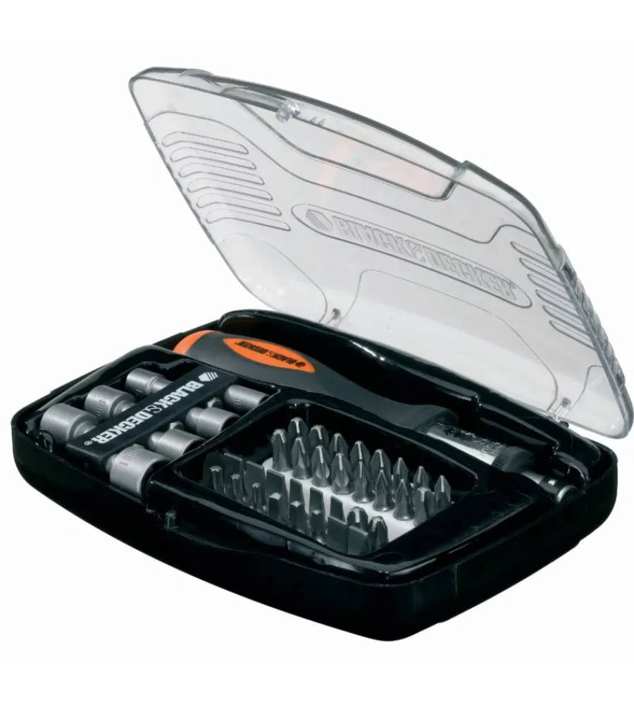 Set Valigette Con Accessori-Black+Decker Set 40 pezzi "a7062" con cricchetto