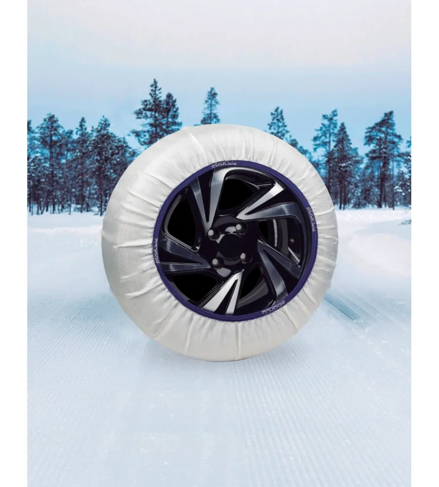 Sparco Catene E Calze Da Neve|Set 2 pezzi calze da neve in tessuto bianco silenziose, tg s - spt60