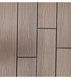 Fontane, Decorazioni E Pavimentazioni|Set 12 pezzi di piastrella da esterno riviera in wpc con finitura teak 60x15 cm