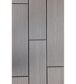 Fontane, Decorazioni E Pavimentazioni- Set 12 pezzi di piastrella da esterno riviera in wpc colore grigio 60x15 cm
