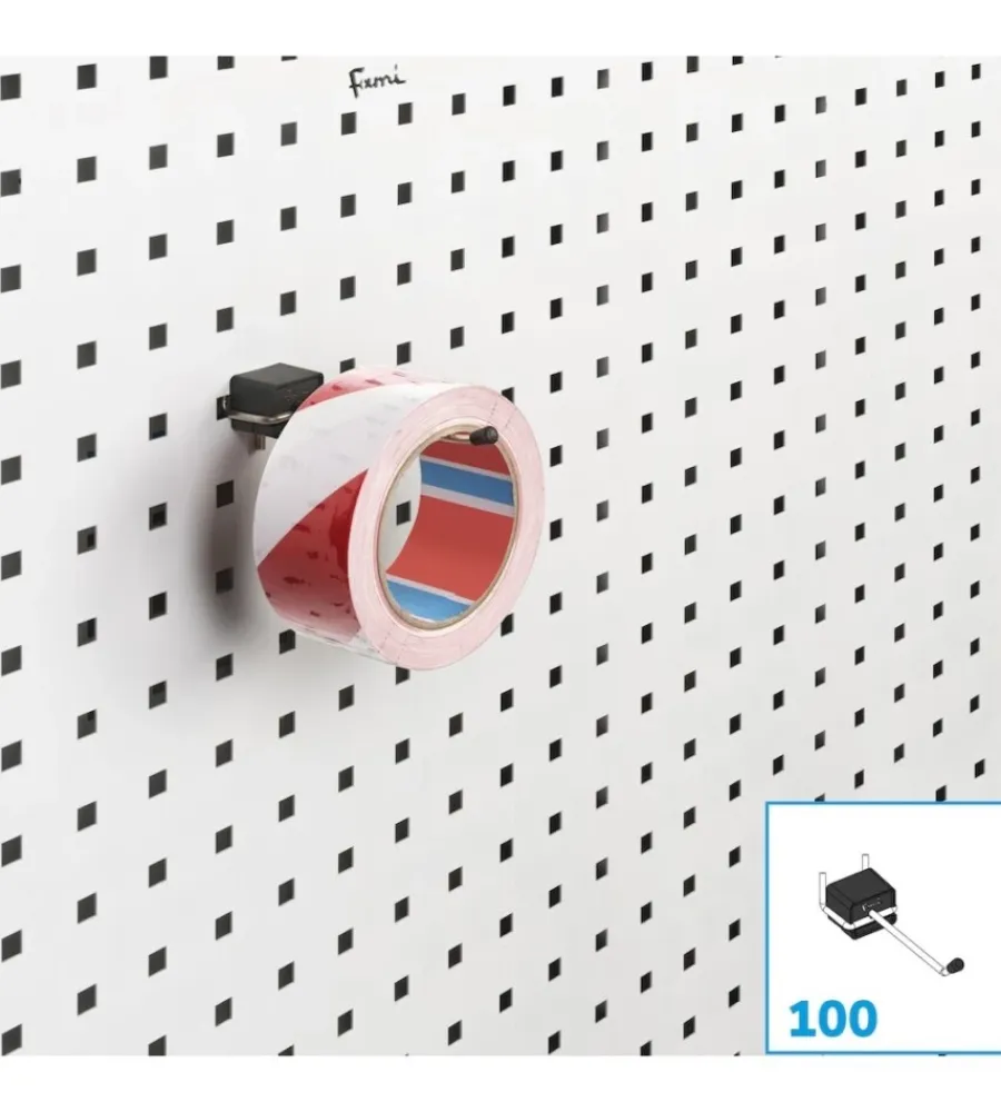 Officina E Garage|Set 10 pezzi gancio con puntale fami "the block" per pannello foro quadro antiribaltamento 100 mm