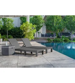Keter Mobili Da Giardino E Accessori|Set 2 pezzi lettino prendisole "daytona sunlounger" colore grafite, 187,5x58x29 cm -