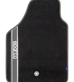 Sparco Auto Interno|Set 4 pezzi tappeti moquette per auto grigio e nero
