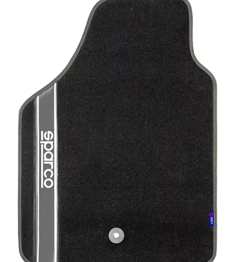 Sparco Auto Interno|Set 4 pezzi tappeti moquette per auto grigio e nero