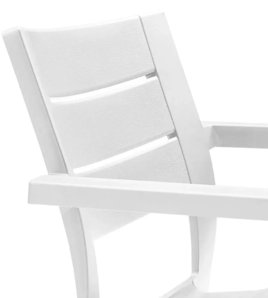 Keter Mobili Da Giardino E Accessori|Set 6 sedie da esterno impilabili "julie" in polipropilene bianco effetto legno 61,5x58,5x79 cm