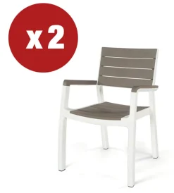 Online Set 2 sedie da giardino "harmony" in polipropilene cappuccino 59x60x86 cm Mobili Da Giardino E Accessori
