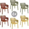 Mobili Da Giardino E Accessori-Keter Set 6 sedie impilabili "elisa" in polipropilene 2 verde, 2 rosso, 2 giallo 61x54,5x79 cm