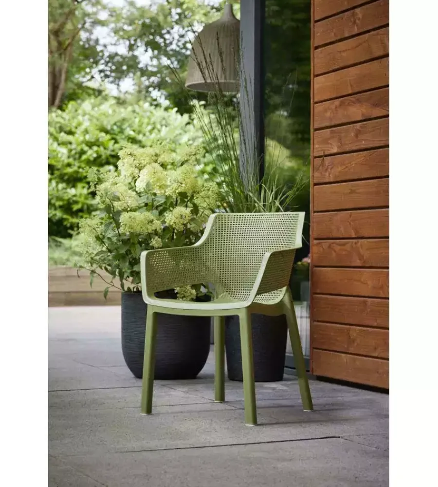 Mobili Da Giardino E Accessori-Keter Set 6 sedie impilabili "elisa" in polipropilene 2 verde, 2 rosso, 2 giallo 61x54,5x79 cm