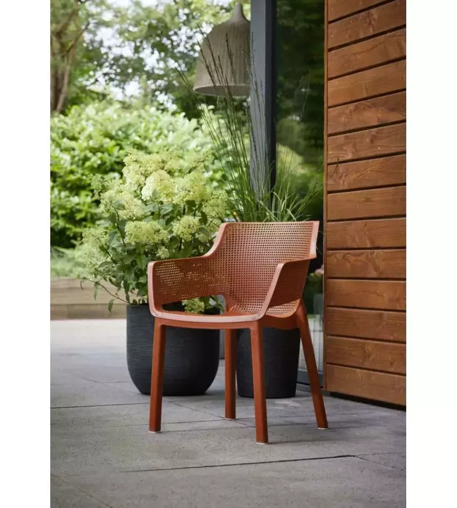 Mobili Da Giardino E Accessori-Keter Set 6 sedie impilabili "elisa" in polipropilene 2 verde, 2 rosso, 2 giallo 61x54,5x79 cm