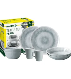 Campeggio-Brunner Set 8 stoviglie da campeggio "pearl" in stone touch antiscivolo