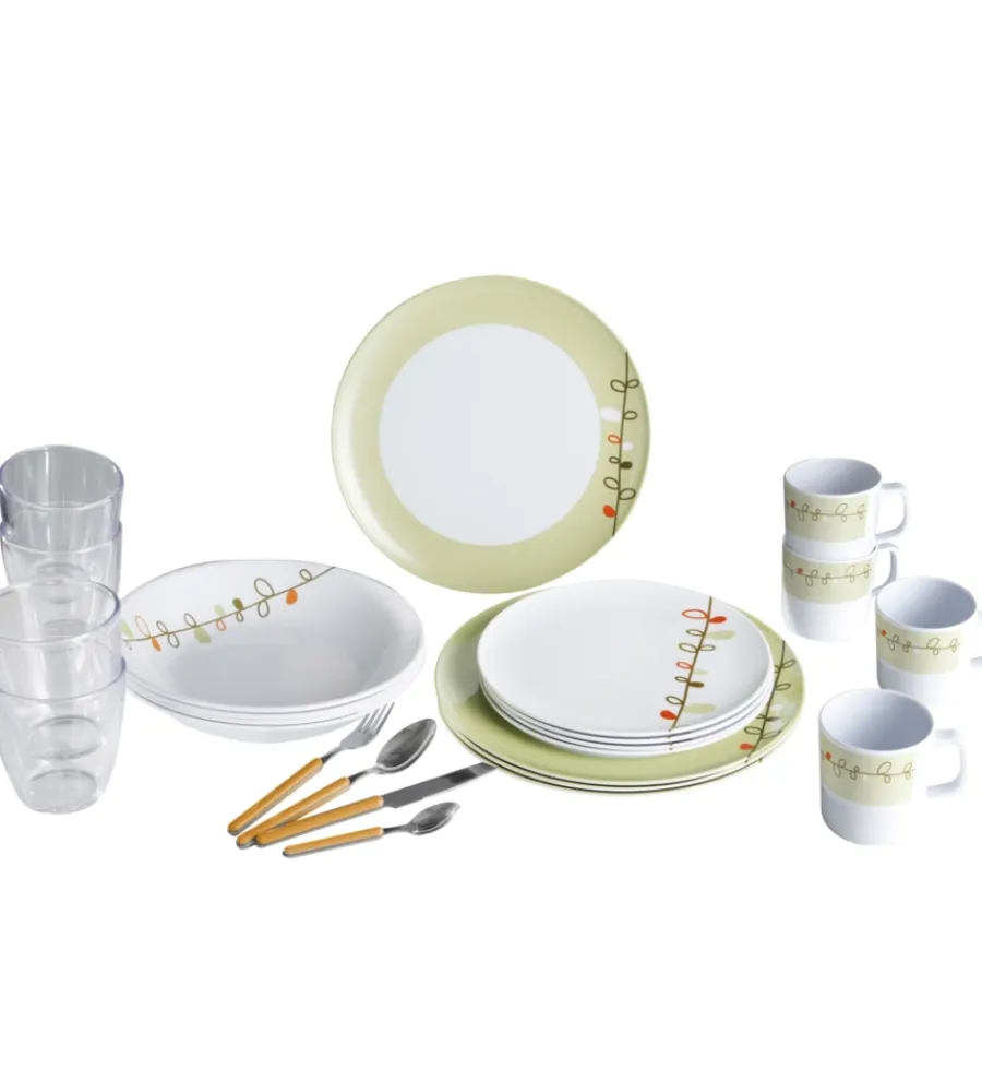 New Set 36 stoviglie da campeggio "esprit" in melamina Campeggio