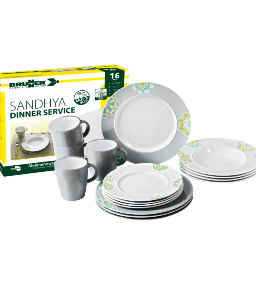 Best Set 16 stoviglie da campeggio "sandhya" Campeggio