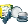 Hot Set 16 stoviglie da campeggio "tuscany" in stone touch antiscivolo Campeggio