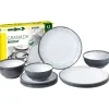 Brunner Campeggio|Set 12 stoviglie da campeggio "granada" in stone touch antiscivolo
