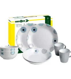 Set 8 stoviglie da campeggio "deep sea" in melamina antiscivolo Campeggio
