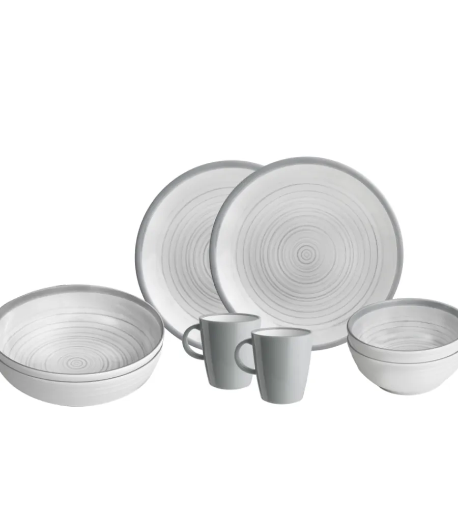 Brunner Campeggio|Set 8 stoviglie da campeggio "bellagio" in stone touch antiscivolo