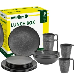 Discount Set 16 stoviglie da campeggio "cottery" in melamina antiscivolo Campeggio
