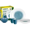 Brunner Campeggio|Set 8 stoviglie da campeggio "meteore" in stone touch antiscivolo