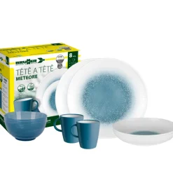 Brunner Campeggio|Set 8 stoviglie da campeggio "meteore" in stone touch antiscivolo