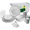 Brunner Campeggio|Set 36 stoviglie da campeggio "bellagio" in stone touch antiscivolo