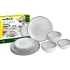 Clearance Set 12 stoviglie da campeggio "bellagio" in stone touch antiscivolo Campeggio