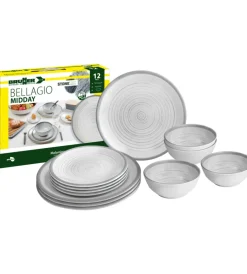 Clearance Set 12 stoviglie da campeggio "bellagio" in stone touch antiscivolo Campeggio