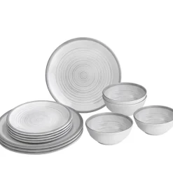 Clearance Set 12 stoviglie da campeggio "bellagio" in stone touch antiscivolo Campeggio