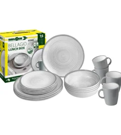 Brunner Campeggio|Set 16 stoviglie da campeggio "bellagio" in stone touch antiscivolo