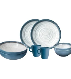 Sale Set 8 stoviglie da campeggio "tuscany" in stone touch antiscivolo Campeggio