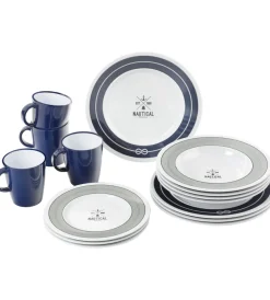 Brunner Campeggio|Set 16 stoviglie da campeggio "nautical"