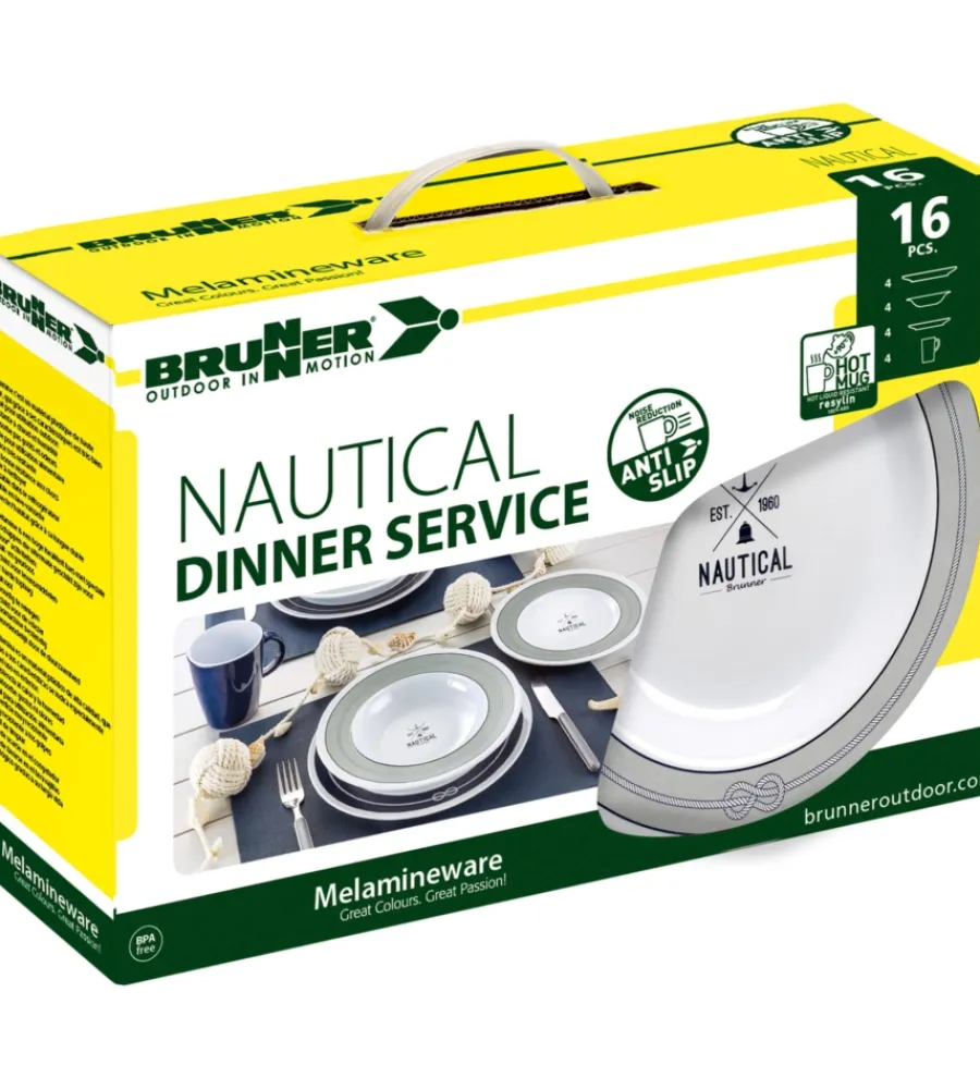 Brunner Campeggio|Set 16 stoviglie da campeggio "nautical"