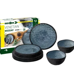 Campeggio-Brunner Set 12 stoviglie da campeggio "venetian" in stone touch antiscivolo