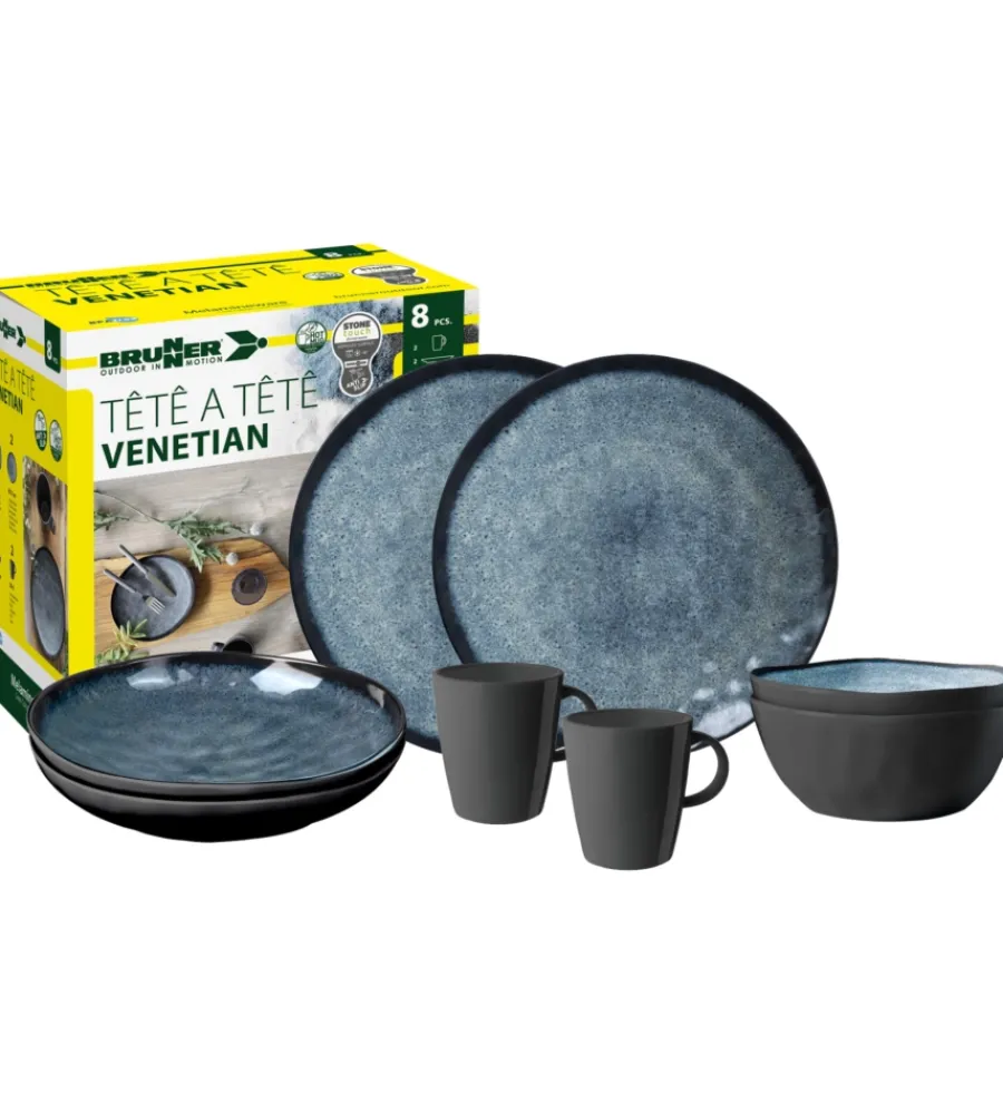 Online Set 8 stoviglie da campeggio "venetian" in stone touch antiscivolo Campeggio