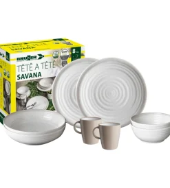 Campeggio-Brunner Set 8 stoviglie da campeggio "savana" in stone touch antiscivolo