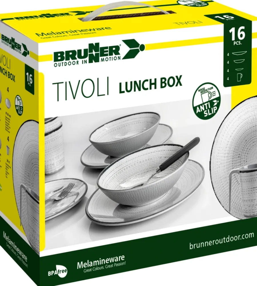 New Set 16 stoviglie da campeggio "tivoli" in melamina antiscivolo Campeggio