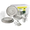 Discount Set 36 stoviglie da campeggio "kassandra" in melamina antiscivolo Campeggio