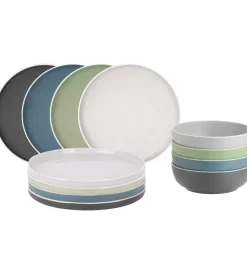 Clearance Set 12 stoviglie da campeggio "dolomit" in stone touch antiscivolo Campeggio