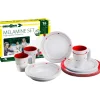 Clearance Set 16 stoviglie da campeggio "cosmic" in melamina antiscivolo Campeggio