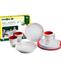 Clearance Set 16 stoviglie da campeggio "cosmic" in melamina antiscivolo Campeggio