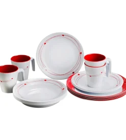 Clearance Set 16 stoviglie da campeggio "cosmic" in melamina antiscivolo Campeggio