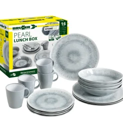 Campeggio-Brunner Set 16 stoviglie da campeggio "pearl" in stone touch antiscivolo