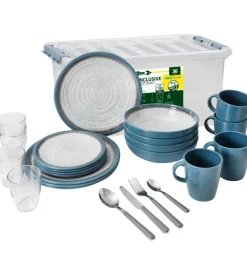 Brunner Campeggio|Set 36 stoviglie da campeggio "tuscany" in stone touch antiscivolo