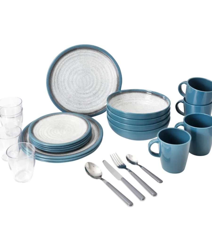 Brunner Campeggio|Set 36 stoviglie da campeggio "tuscany" in stone touch antiscivolo